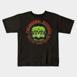 Triple Skull Paranormal Services Kids T-Shirt